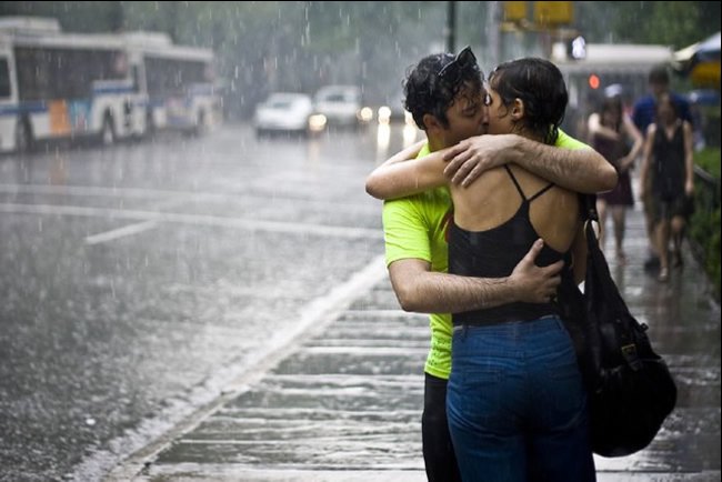 Couple embracing
