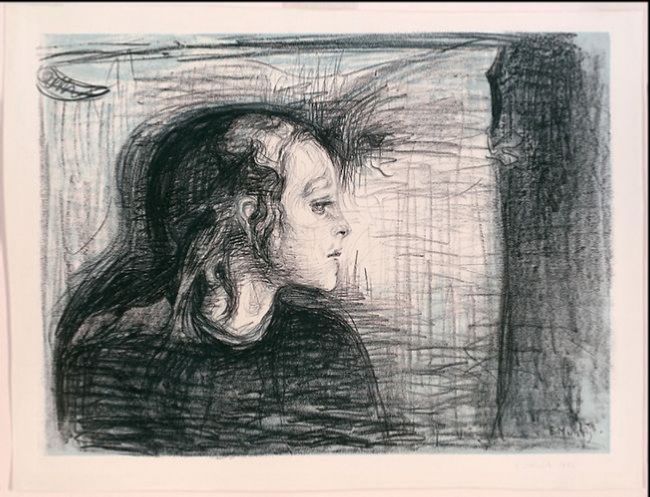 Munch drawing of sick child