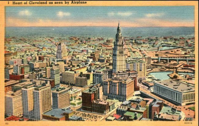 Aerial view of downtown Cleveland
