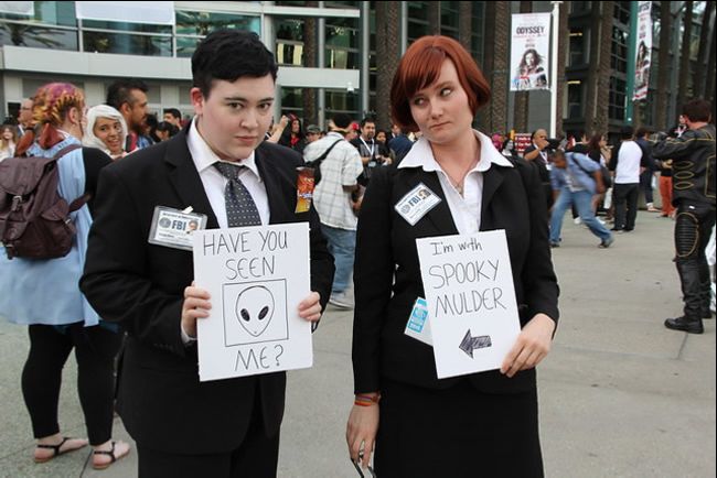 The X-Files fans dressed as characters Mulder and Scully