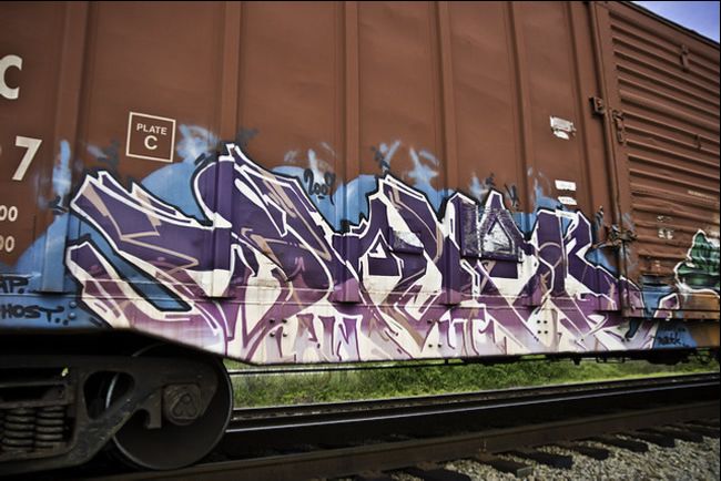 Graffiti on a train